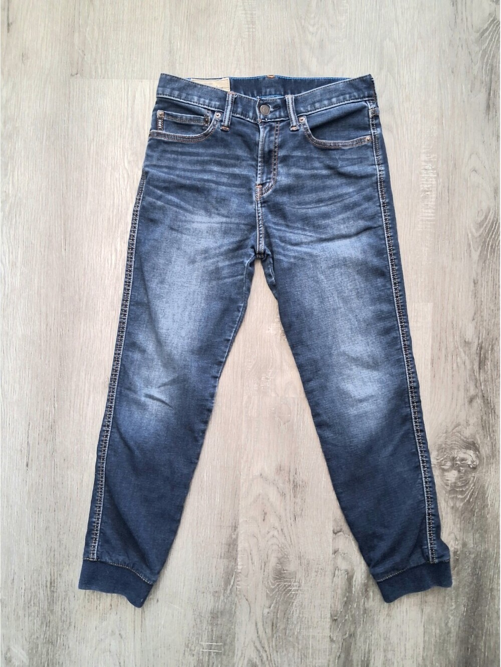 Abercrombie kids Youth Size 14, 27x23 Blue Unisex Slim Fit Denim Jogger Jeans